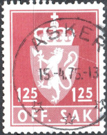 NORVEGIA, NORWAY, STEMMI, COATS OF ARMS, 1975, USATI Mi:NO D99a, Scott:NO O106, Yt:NO S98 - Used Stamps