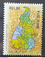 C 3377 Brazil Stamp Golden Grass Map Economics 2014 - Neufs