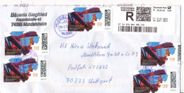 BRD / Bund Mundelsheim R-Brief Rückschein TGST 2024 5x Mi. 3739 Bergbau Zeche Zollverein + Label - Briefe U. Dokumente