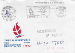 1988 Jeux Olympiques D'Hiver D'Albertville: Flamme-annonce Lettre Siglée Mairie - Hiver 1992: Albertville