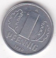 RDA . 1 Pfennig 1980 A Berlin , En Aluminium, KM# 8 - 1 Pfennig