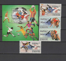 Mauritania 1983 Olympic Games Los Angeles, Space, Football Soccer, Wrestling, Equestrian Etc. Set Of 4 + S/s MNH - Sommer 1984: Los Angeles