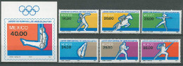 Mexico 1984 Olympic Games Los Angeles, Equestrian, Athletics, Fencing, Boxing Etc. Set Of 6 + S/s MNH - Sommer 1984: Los Angeles