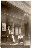 Devanture épicerie-charbon. Carte Photo Animée Non Située - Cafés