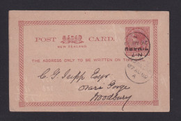 1889 - 1 P. Ganzsache (P 6) Mit Zudruck Ab Timaru Nach Woodbery - Storia Postale