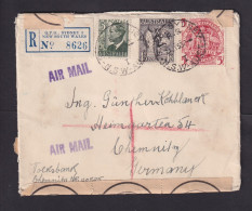 1953 - 5 Sh. Mit Zufrankatur Auf Luftpost-Einschreibbrief Ab Sydney Nach Deutschland  - Brieven En Documenten