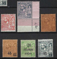 MONACO 1891-1924:  Lot De Neufs** (sauf Le 10c Qui Est Neuf*) - Unused Stamps