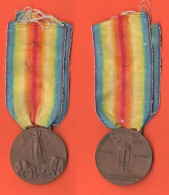 Medaglia Interalleata Italia Bronzo Interallied Medal Médaille Bronze Interalliée 1 WW Guerra 1915 1918 - Italien