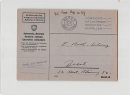 AG2656 HELVETIA ESERCITO SVIZZERO - GROUPOE MOT. CANNONS 26 - BERN TO BASEL - 1940 - Postmarks