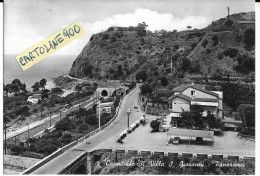 Calabria-reggio Calabria-cannitello Frazione Di Villa S.giovanni Veduta Ferrovia Strada Benzinaio Agip Primi Anni 60 - Sonstige & Ohne Zuordnung