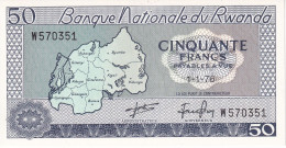 BILLETE DE RWANDA DE 50 FRANCS DEL AÑO 1976 SIN CIRCULAR (UNC)  (BANKNOTE) - Ruanda