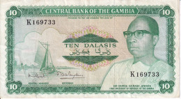 BILLETE DE GAMBIA DE 10 DALASIS DEL AÑO 1971 (BANKNOTE) - Gambia