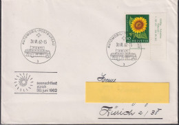 1961 Schweiz Brief Mi:CH 743, Zum:CH J189, Tabs: Sonnenblume, Letzter Gültigkeitstag Stempel, Seenachtfest Zürich - Covers & Documents