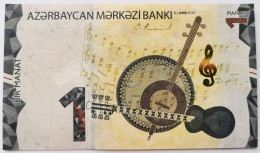 AZERBAIJAN - AZERBAÏDJAN - ASERBAIDSCHAN 1 MANAT P-38 Azərbaycan Mәrkәzi Bankı Musical Instruments - Map 2020 UNC - Azerbaigian