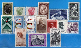 ITALIA REPUBBLICA - 1957 - Annata 16 Valori - ** MNH/VF - Full Years