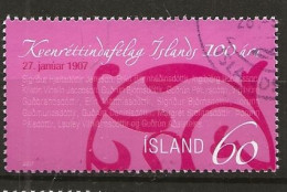 Iceland Island 2007 Centenary Of The Icelandic Society For Women's Rights. MI 1151 Cancelled(o) - Usados