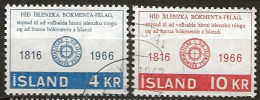 Iceland Island 1966 150th Anniversary Of The Icelandic Literary Society.,  MI 406-407 Cancelled(o) - Gebruikt