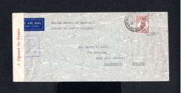 15085-AUSTRALIA-.AIRMAIL CENSOR COVER MELBOURNE To MAIDENHEAD (england).1943.WWII.Brief.ENVELOPPE AERIEN AUSTRALIE - Lettres & Documents