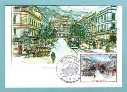 Carte Maximum Monaco 1985 - Monte-Carlo Et Monaco à La Belle époque - Avenue De La Gare - YT 1493 - Maximumkaarten