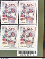 C 4128 Brazil Stamp Profession Lunch Lady Child Gastronomy 2023 Block Of 4 Bar Code - Unused Stamps