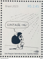 C 4122 Brazil Stamp Diplomatic Relations Argentina Mafalda Sunglasses 2023 - Unused Stamps