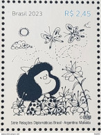 C 4125 Brazil Stamp Diplomatic Relations Argentina Mafalda Butterfly 2023 - Unused Stamps
