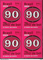 C 4110 Brazil Stamp 180 Years Bulls Eye 90 Reis 2023 Block Of 4 - Unused Stamps