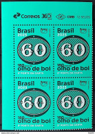 C 4109 Brazil Stamp 180 Years Bulls Eye 60 Reis 2023 Block Of 4 Vignette Correios - Unused Stamps