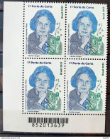 C 4107 Brazil Stamp Lygia Fagundes Telles Literature Woman Glasses 2023 Block Of 4 Bar Code - Unused Stamps