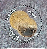 C 4092 Brazil Stamp Brazilian Coins Economy Money Numismatic 2023 - Unused Stamps