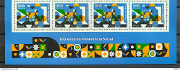 C 4086 Brazil Stamp Social Security Train Economy Flag Work 2023 Vignette 4 Stamps - Unused Stamps