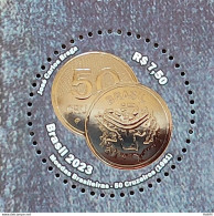 C 4090 Brazil Stamp Brazilian Coins Economy Money Numismatic 2023 Brasilia - Unused Stamps