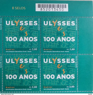 C 4054 Brazil Stamp Diplomatic Relations Brazil Ireland Literature Ulysses James Joyce 2022 Block Of 4 Barcode - Neufs