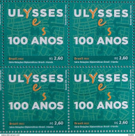 C 4054 Brazil Stamp Diplomatic Relations Brazil Ireland Literature Ulysses James Joyce 2022 Block Of 4 - Neufs