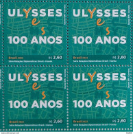 C 4054 Brazil Stamp Diplomatic Relations Brazil Ireland Literature Ulysses James Joyce 2022 Block Of 4 - Unused Stamps