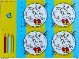 C 4053 Brazil Stamp Daniel Azulay Education Childish 2022 Block Of 4 Vignette Lat Esq 1 - Unused Stamps