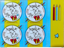 C 4053 Brazil Stamp Daniel Azulay Education Childish 2022 Block Of 4 Vignette Lat Dir 2 - Neufs