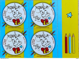 C 4053 Brazil Stamp Daniel Azulay Education Childish 2022 Block Of 4 Vignette Lat Dir 1 - Neufs