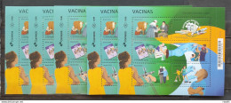 B 230 Brazil Stamp Vaccines Health Cow Kids Soccer Seniors Edward Jenner 2022 5 Units - Neufs