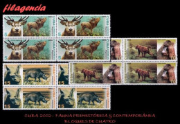 CUBA. BLOQUES DE CUATRO. 2002-28 FAUNA PREHISTÓRICA & CONTEMPORÁNEA - Nuovi