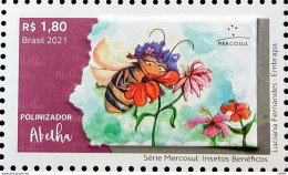 C 4025 Brazil Stamp Beneficial Insects Bee Mercosul 2021 - Unused Stamps