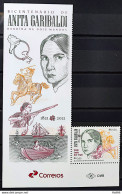 C 4003 Brazil Stamp 200 Years Anita Garibaldi Horse Weapon 2021 With Vignette - Neufs