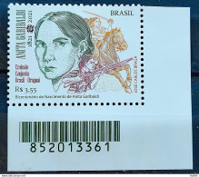 C 4003 Brazil Stamp 200 Years Anita Garibaldi Horse Gun 2021 Barcode - Neufs