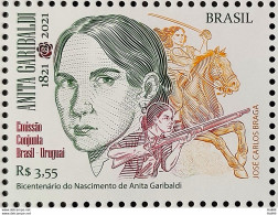 C 4003 200 Years Of The Birth Of Anita Garibaldi, Horse, Weapon 2021 - Unused Stamps