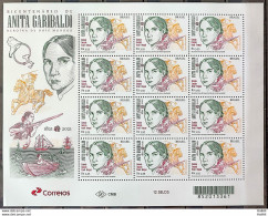 C 4003 200 Years Of The Birth Of Anita Garibaldi, Horse, Weapon 2021 Sheet - Unused Stamps