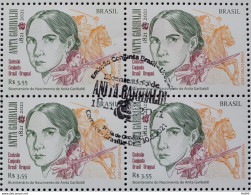 C 4003 200 Years Of The Birth Of Anita Garibaldi, Horse, Weapon 2021 Block Of 4 CBC BSB - Unused Stamps