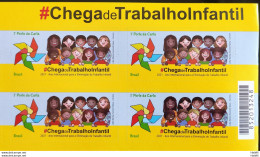 C 3984 Brazil Stamp No More Child Labor Self Adhesive Child 2021 With Theme Vignette And Cod Bars - Neufs
