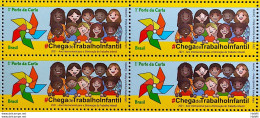 C 3983 Brazil Stamp No More Child Labor Self Gummed 2021 Block Of 4 - Neufs