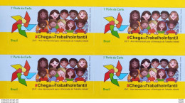 C 3984 Brazil Stamp No More Child Labor Self Adhesive Child 2021 Block Of 4 - Neufs