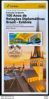 Brochure Brazil Edital 2021 21 Joint Issue 100 Years Of Diplomatics Relations Brazil Estonia Without Stamp - Cartas & Documentos